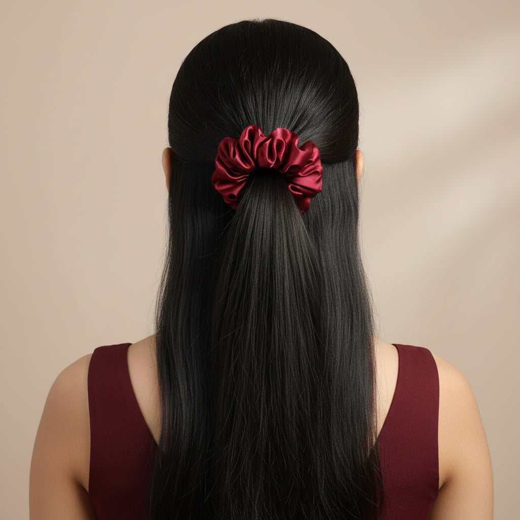 Satin Scrunchie Rani Pink Color - 1 pc