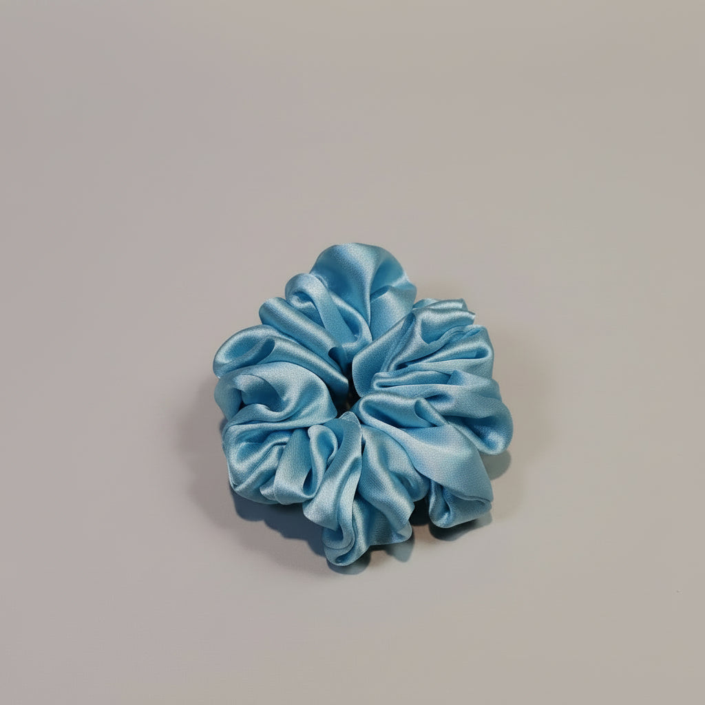 Satin Scrunchie Light Blue Color - 1 pc