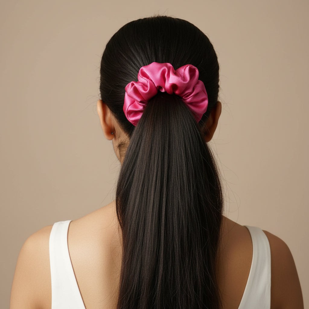 Satin Scrunchie Baby Pink Color - 1 pc