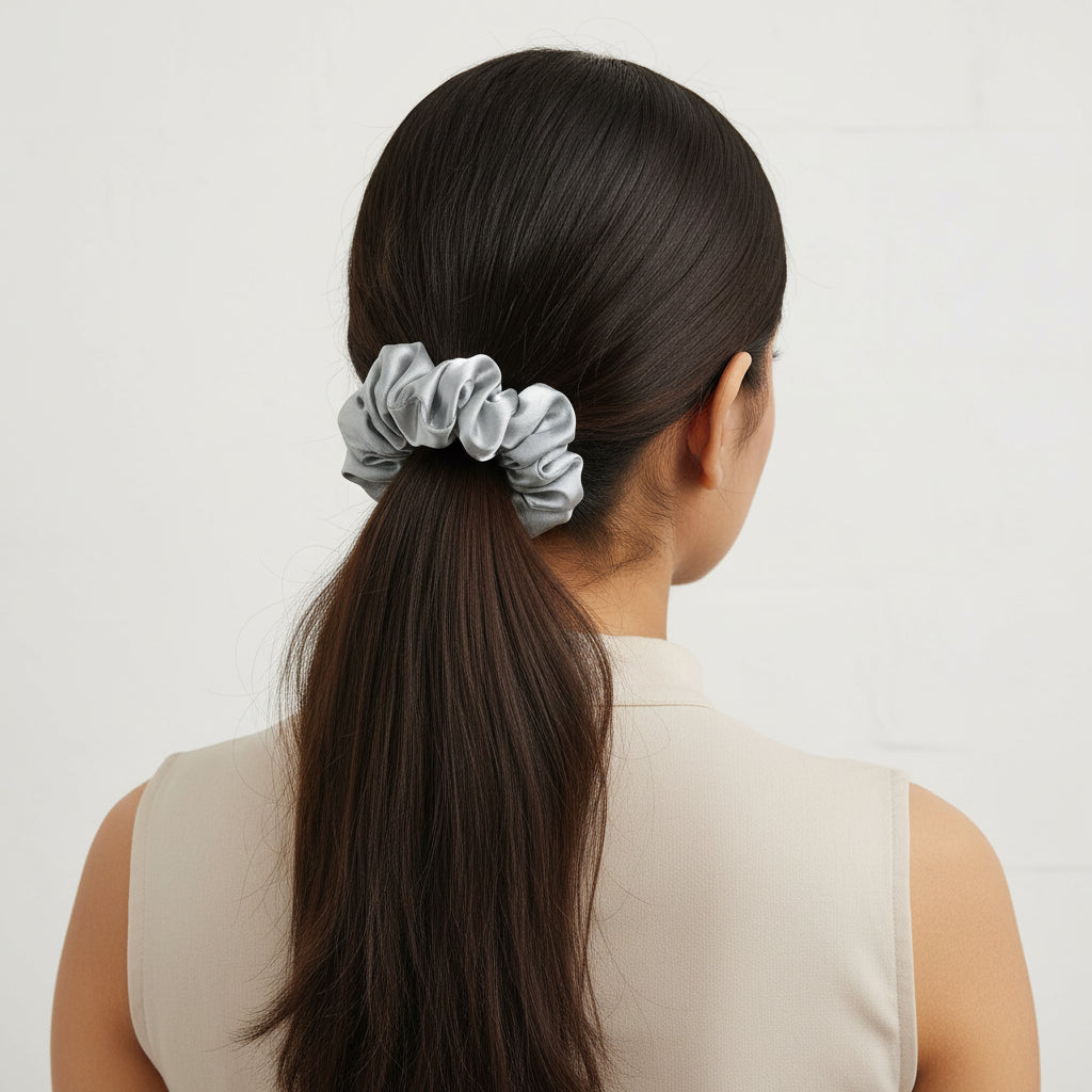 Satin Scrunchie Grey Color - 1 pc