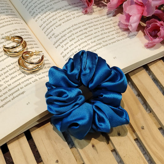 Satin Scrunchie Blue Color - 1 pc