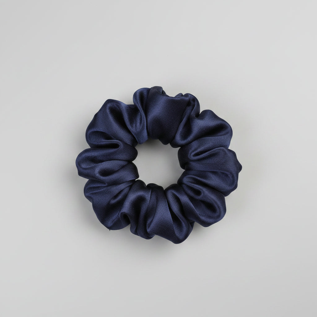 Satin Scrunchie Navy Blue Color - 1 pc