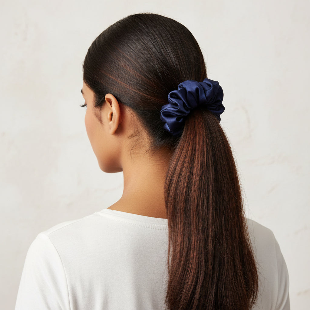 Satin Scrunchies Funky Colors - set of 5