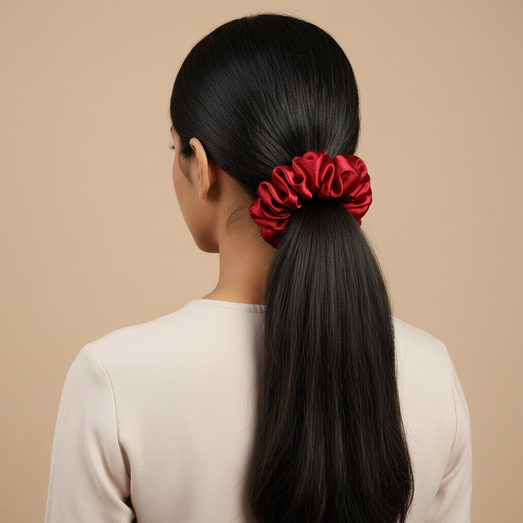 Satin Scrunchies Neutral Colors - set of 5