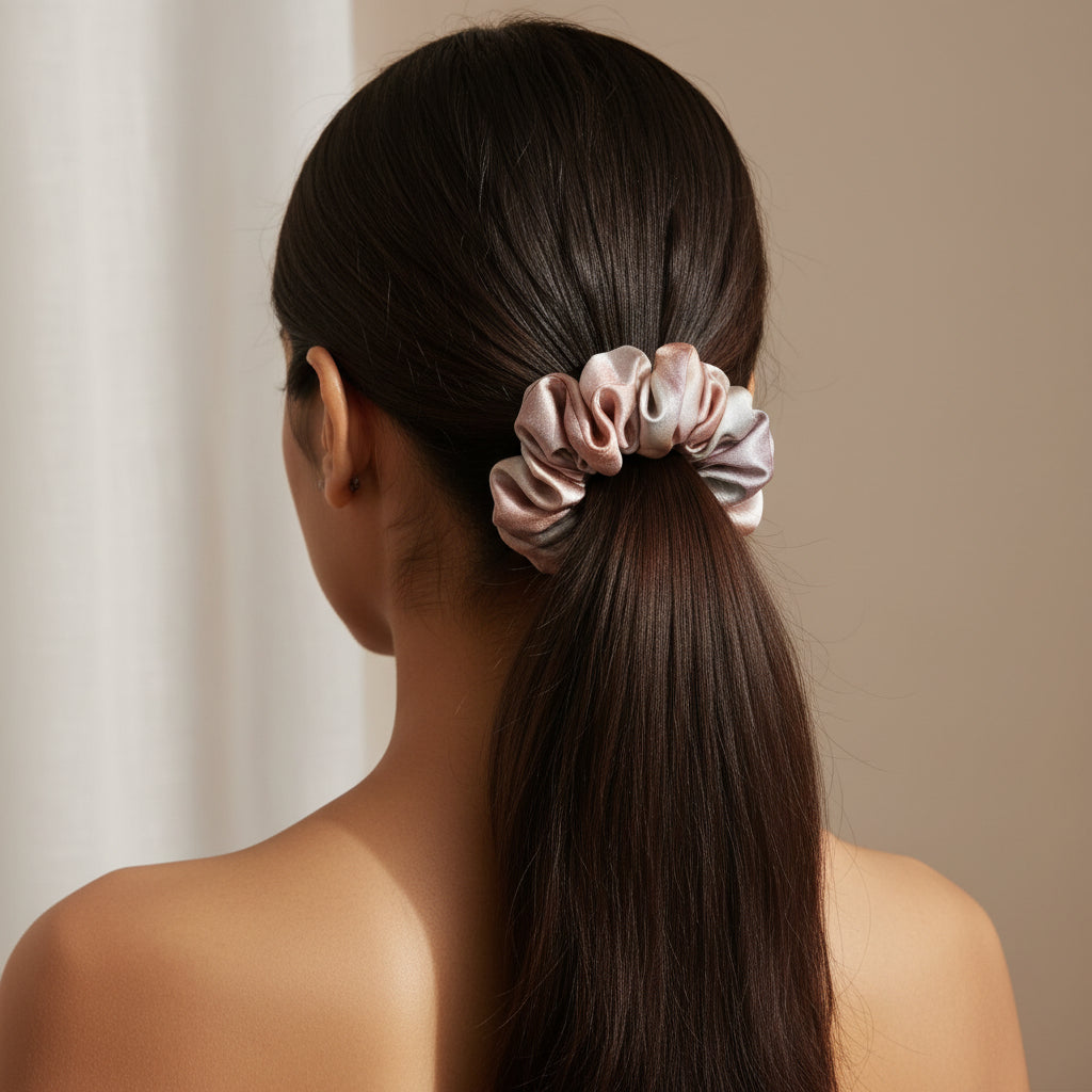 Satin Scrunchie Marble Prints - Set of 3