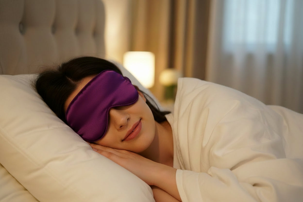 Purple Satin Eye Mask - 1 pc
