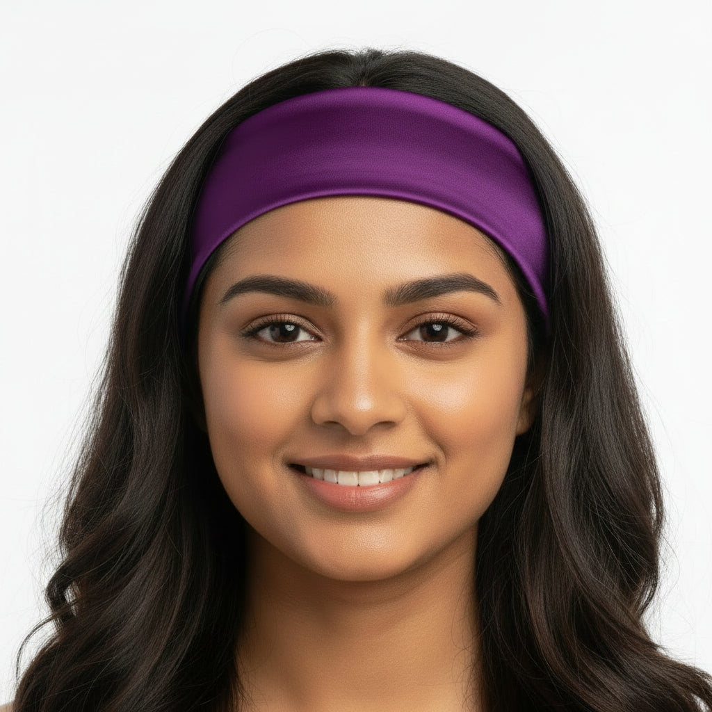 Purple Satin Hairband - 1 pc